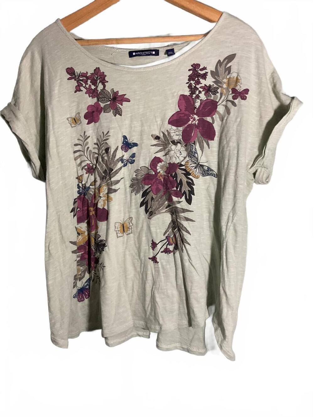 Architect Petites Floral Print Short Sleeve Top PXL